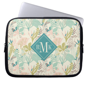 Capa Para Notebook Adicione seu teste padrão floral moderno do