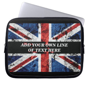 Capa Para Notebook Adicione seu texto na Almofada da bandeira inglesa