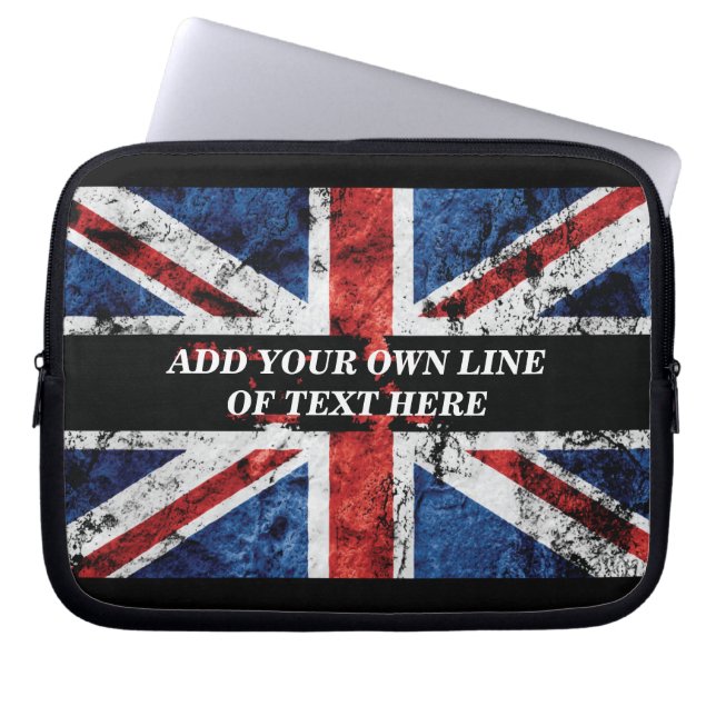 Capa Para Notebook Adicione seu texto na Almofada da bandeira inglesa (Frente)