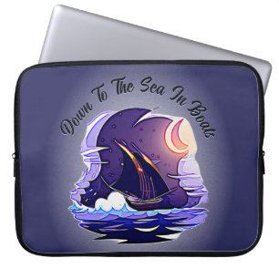 Capa Para Notebook Adicione Seu Texto, Vela, Nuvens Azul-Lua