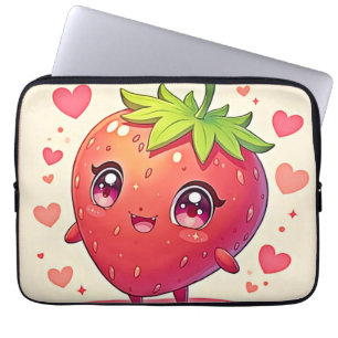Capa Para Notebook Adorável Design de Strawberry Love