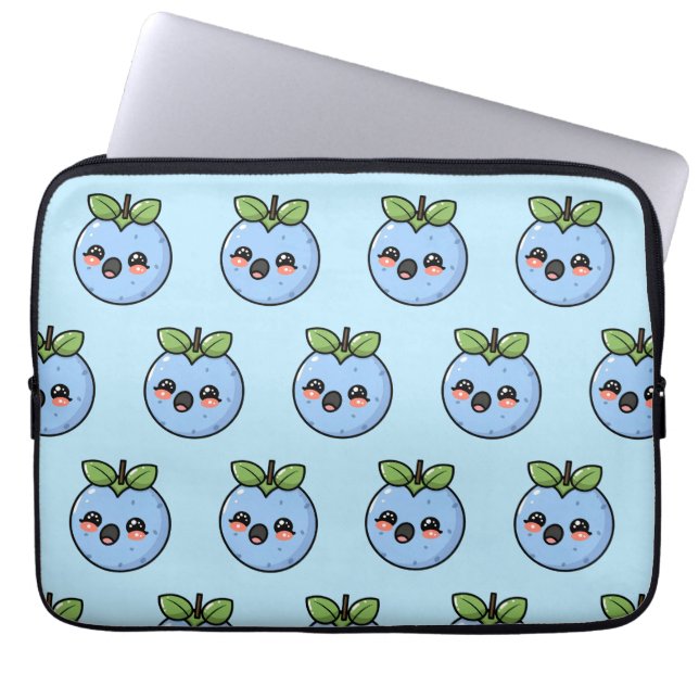 Capa Para Notebook Adorável Plushii de Kawaii Blueberry (Frente)