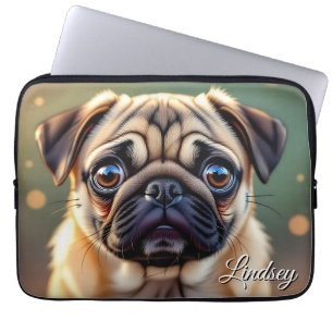 Capa Para Notebook Adorável Pug Close up Cachorro Fofo Personalizad