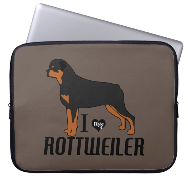 Capa Para Notebook Adoro o meu Rottweiler Rottie Dog (Frente)