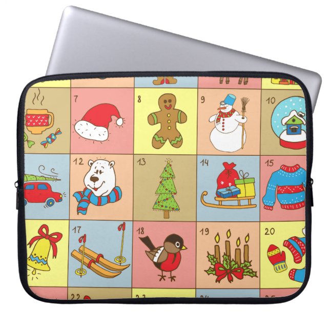 Capa Para Notebook Advento de Natal: Coleção de Elementos de Portas (Frente)
