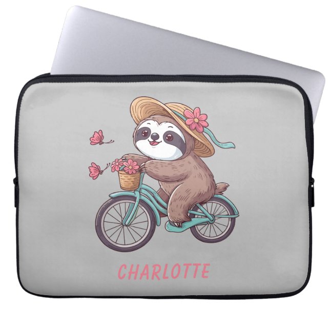 Capa Para Notebook Adventure Sloth Em Um Nome Personalizado De Percur (Frente)