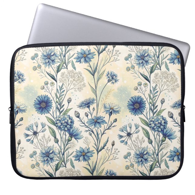 Capa Para Notebook Aesthetic Blue Wildflowers (Frente)
