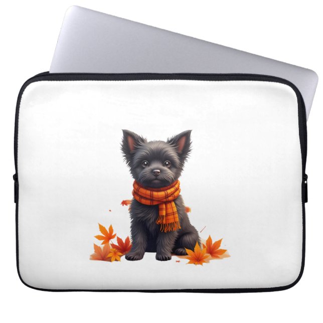 Capa Para Notebook Affenpinscher With Heart Made Of Autumn Leaves (Frente)