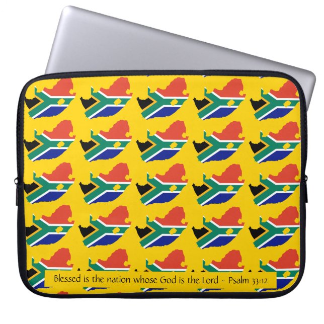Capa Para Notebook ÁFRICA DO SUL Amarelo-Laptop-abençoado-cristão (Frente)