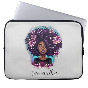 Capa Para Notebook Afro-Mulher Floral