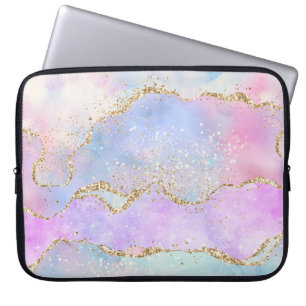 Capa Para Notebook Agato de Pastel bonito Vidro Dourado
