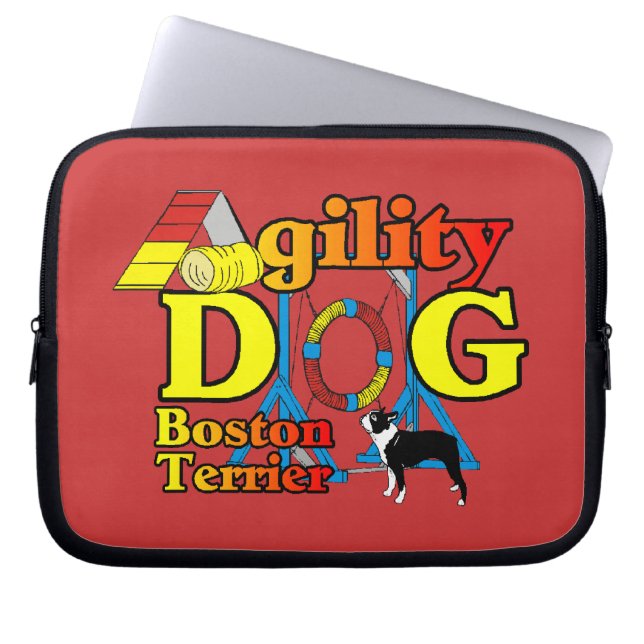 Capa Para Notebook Agilidade de Boston Terrier (Frente)
