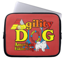Capa Para Notebook Agilidade de Cão Eskimo Americano