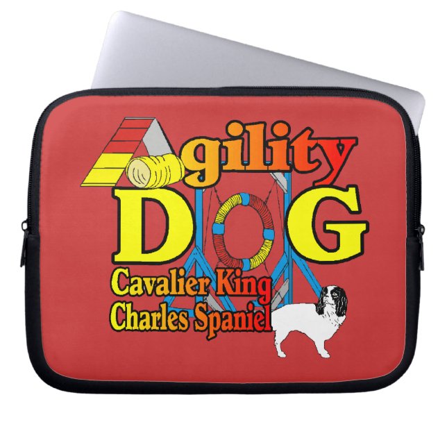 Capa Para Notebook Agilidade do Cavalier King Charles Spaniel (Frente)