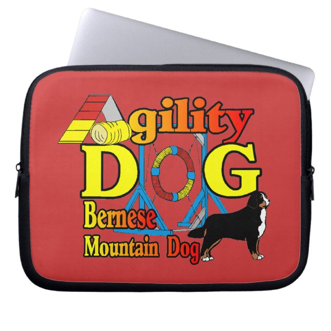 Capa Para Notebook Agilidade dos Cachorros de Montanha Bernese (Frente)