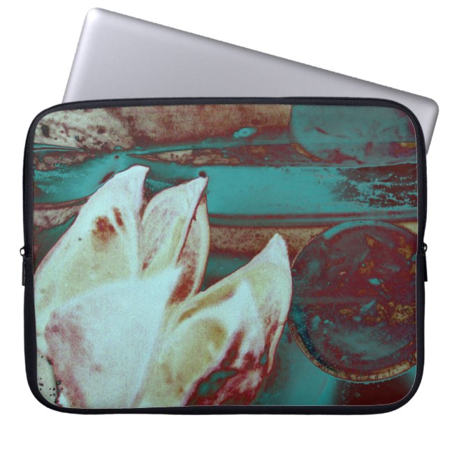 Capa Para Notebook Água Artística Lilly em Vermelho e Azul (Frente)