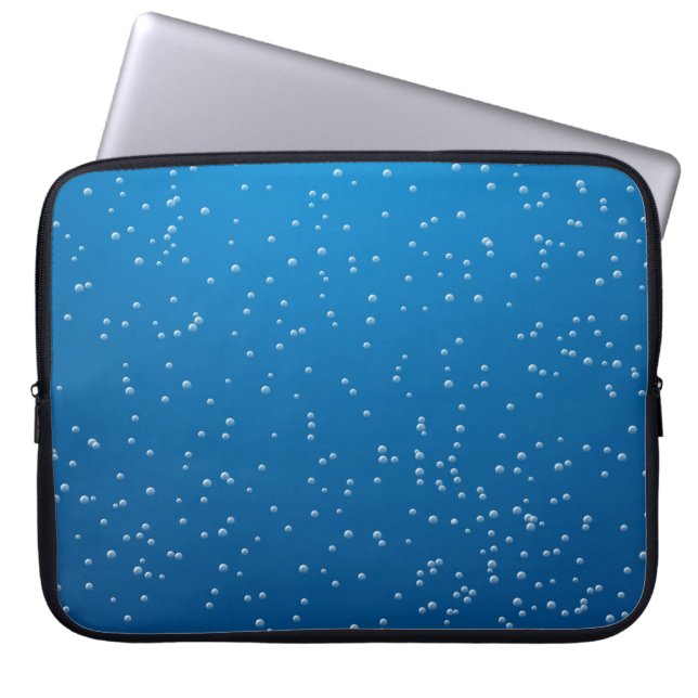 Capa Para Notebook Água Azul Profunda e Bolhas Pequenas (Frente)