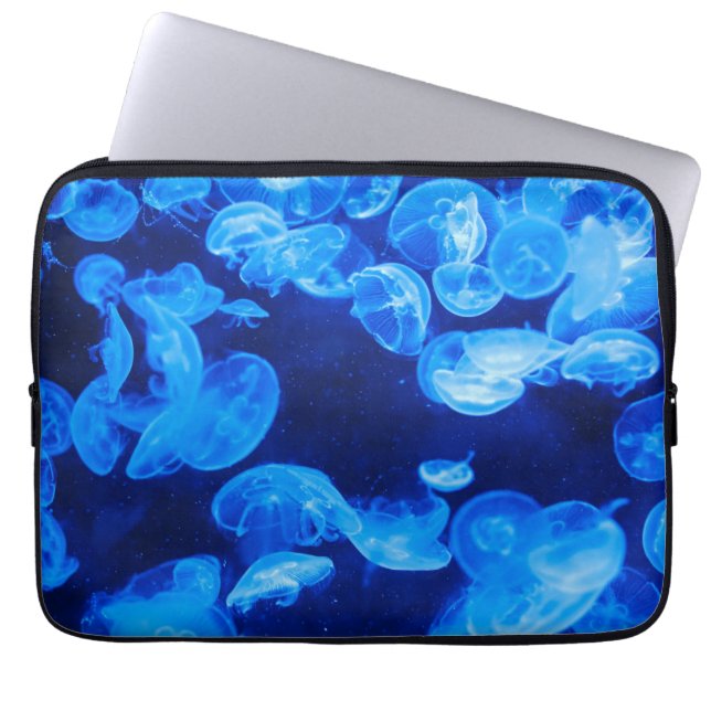 Capa Para Notebook Água-viva azul submarina (Frente)