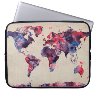 Capa Para Notebook Aguarela do mapa do mundo