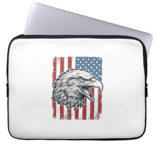 Capa Para Notebook Águia Patriótica Bandeira Americana Gravura Vintag
