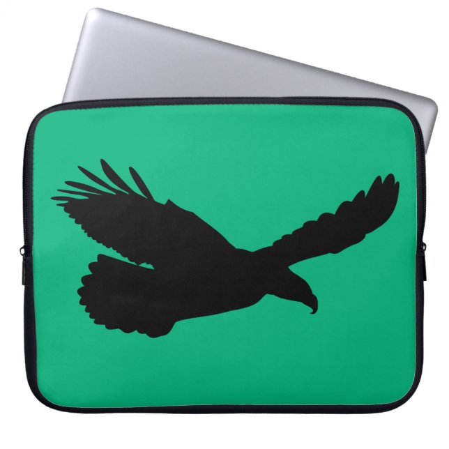 Capa Para Notebook Águia que voa Bolsa de laptop verde - Texto (Frente)
