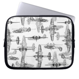 Capa Para Notebook Airplane Blueprint 1 Neoprene Laptop Sleeve