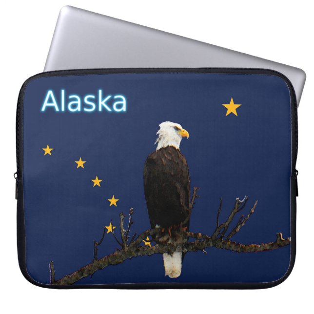 Capa Para Notebook Alaska Eagle E Flag (Frente)
