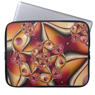 Capa Para Notebook Alegria Colorida Abstrata Fantasia Vermelha Laranj