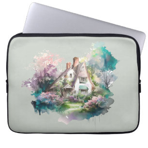 Capa Para Notebook Algodão em Inglês Pastel Watercolor