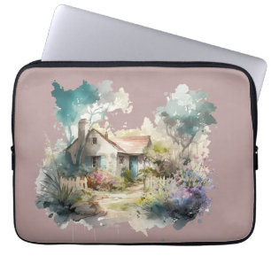 Capa Para Notebook Algodão em Inglês Pastel Watercolor