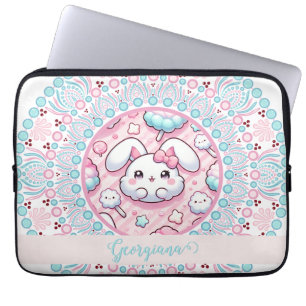 Capa Para Notebook Algodão Personalizado Candy Kawaii Bunny Dot Manda