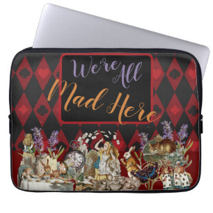 Capa Para Notebook Alice Aventuras com o Gato Cheshire Louco de Wonde