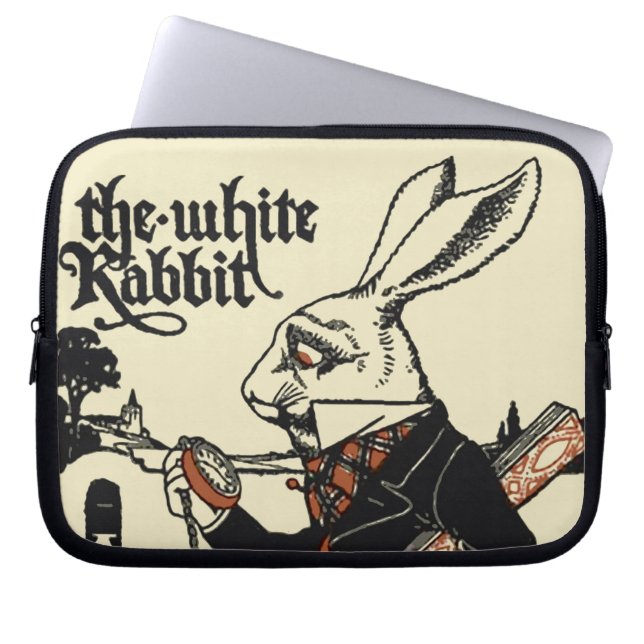 Capa Para Notebook Alice White Rabbit Classic Wonderland (Frente)