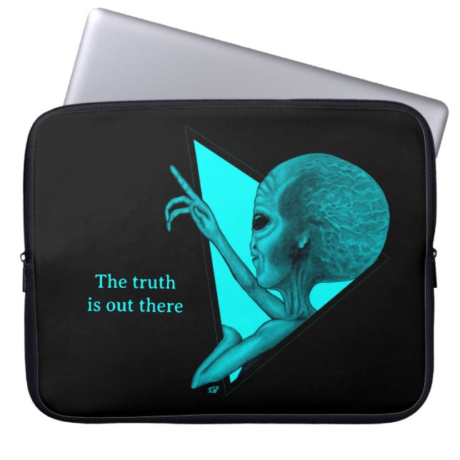 Capa Para Notebook Alienígena Cinza, a verdade está lá fora (Frente)