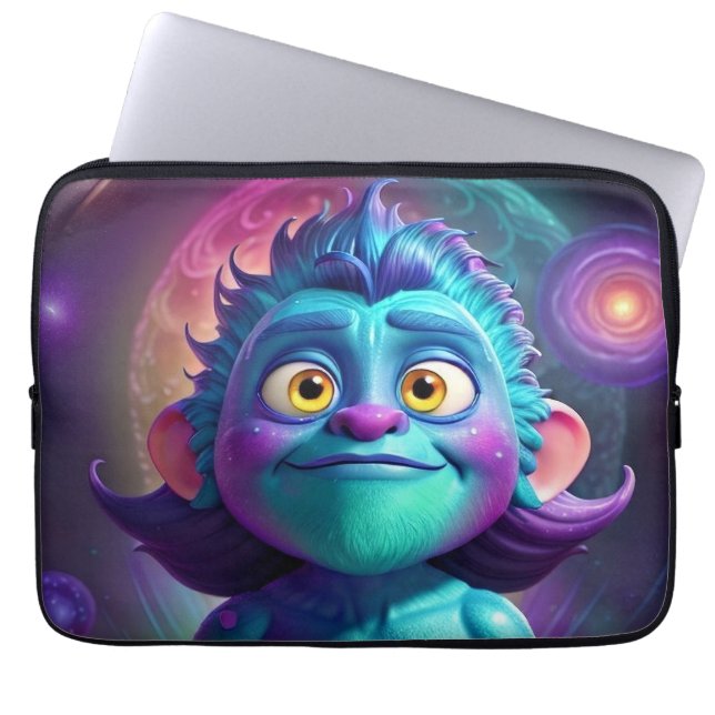Capa Para Notebook Alienígena Espacial & Amigo (Frente)
