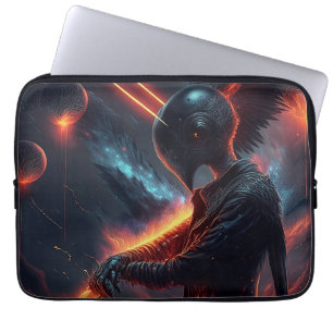 Capa Para Notebook Alienígena Manipulando Feixe de Fogo