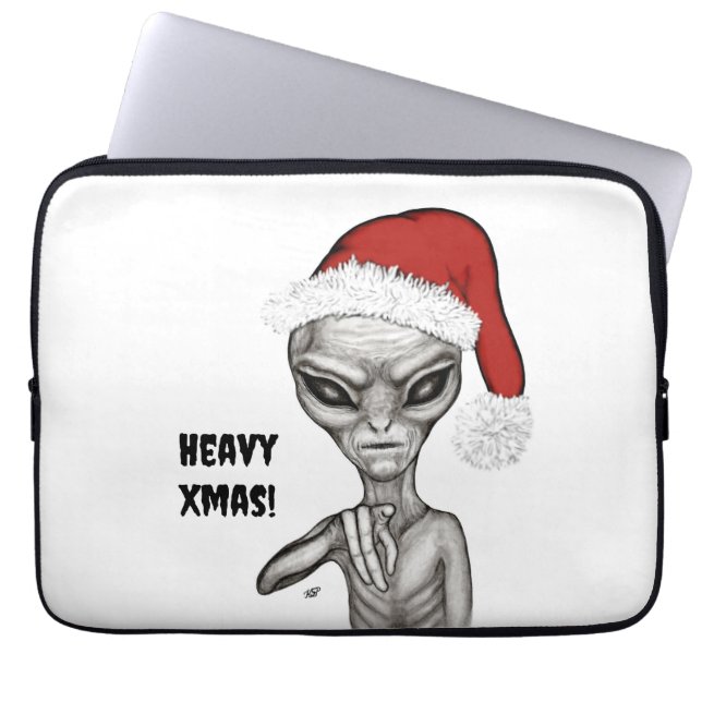 Capa Para Notebook Alienígena ruim, Natal pesado! (Frente)