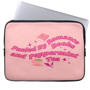 Capa Para Notebook Alimentado Por Livros De Romance & Chá De Hortelã