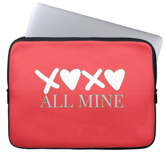 Capa Para Notebook ALL MINE XOXO Valentine Shirt - Minimal Love Desig (Frente)
