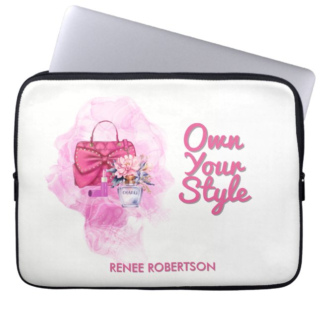 Capa Para Notebook Almofada Rosa Chic e Design Floral (Frente)