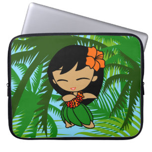 Capa Para Notebook Aloha Honys Hawaiai Palms Hula Girl Wetcase