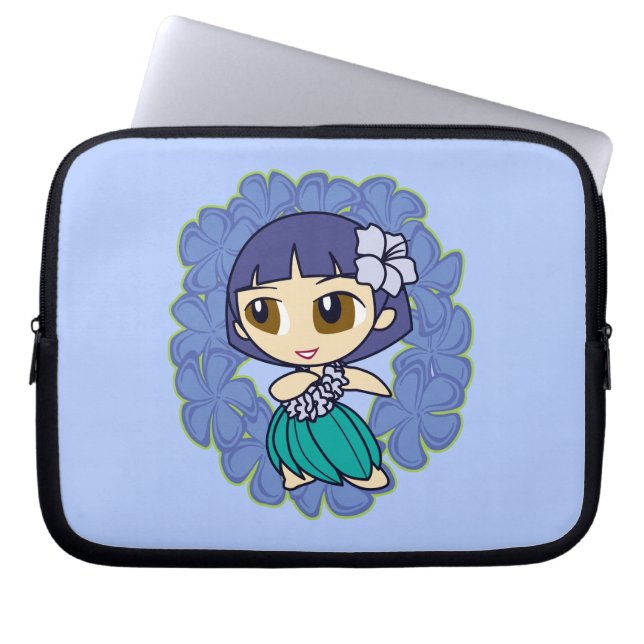 Capa Para Notebook Aloha Honys Hula Girl Plumeria Neoprene (Frente)