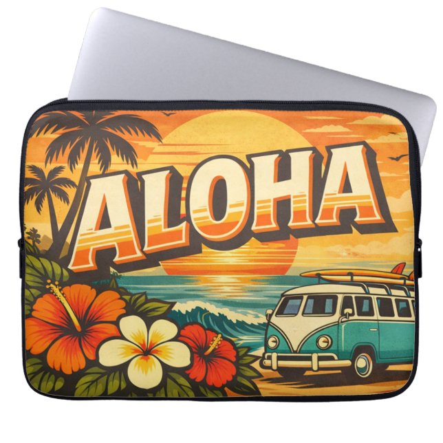 Capa Para Notebook Aloha Tropical Island Sunset Artwork (Frente)