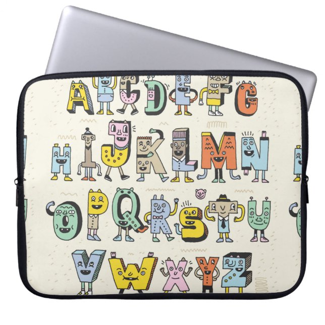 Capa Para Notebook Alphabet Engraçado Fantástico. Letras Des de Dodle (Frente)