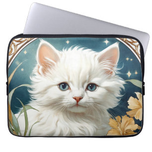 Capa Para Notebook Alphonse Mucha Art Nouveau Kitten