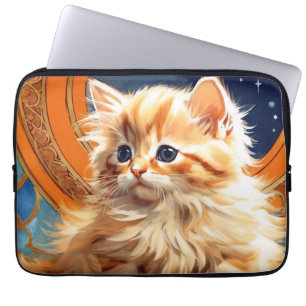 Capa Para Notebook Alphonse Mucha Art Nouveau Orange Cat