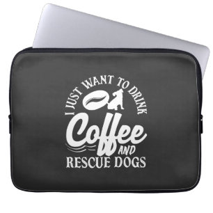 Capa Para Notebook Amante de Café Bebe Café Resgata Cães