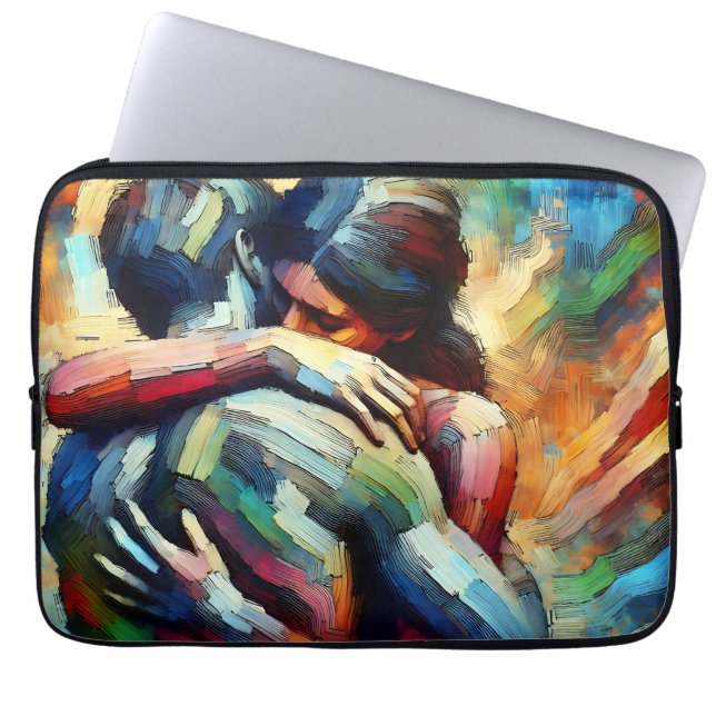 Capa Para Notebook Amantes Abraçando Estilo de Pintura a Óleo ai (Frente)