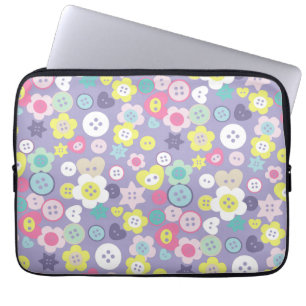 Capa Para Notebook Amar Botões de Costura Roxo