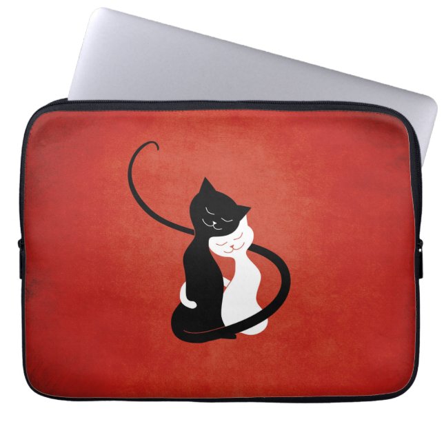 Capa Para Notebook Amar Gatos Vermelho Cinto (Frente)